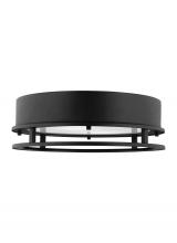 Studio Collection VC 7845893S-12 - Union modern LED outdoor exterior flush mount ceiling light in black finish and tempered glass diffu