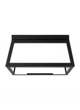 Studio Co. VC 7848402EN3-12 - Founders modern 2-light LED outdoor exterior ceiling flush mount in black finish with clear glass pa