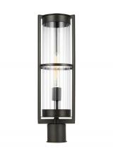 Studio Co. VC 8226701-71 - Alcona transitional 1-light outdoor exterior post lantern in antique bronze finish with clear fluted