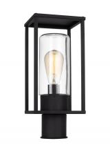 Studio Co. VC 8231101-12 - Vado modern 1-light outdoor post lantern in black finish with clear glass panels