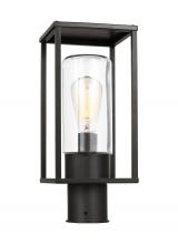 Studio Co. VC 8231101-71 - Vado modern 1-light outdoor post lantern in antique bronze finish with clear glass panels