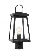 Studio Co. VC 8248401-12 - Founders modern 1-light outdoor exterior post lantern in black finish with clear glass panels and sm