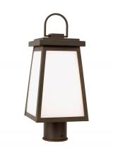Studio Co. VC 8248401EN3-71 - Founders modern 1-light LED outdoor exterior post lantern in antique bronze finish with clear glass