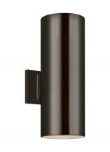 Studio Collection VC 8313802-10 - Outdoor Cylinders transitional 2-light outdoor exterior small wall lantern sconce in bronze finish w