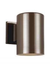 Studio Collection VC 8313897S-10 - Outdoor Cylinders transitional 1-light LED outdoor exterior small wall lantern sconce in bronze fini