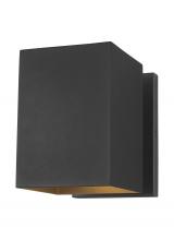 Studio Co. VC 8531701-12 - Pohl modern 1-light outdoor exterior Dark Sky compliant small wall lantern in black finish with alum