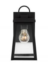 Studio Co. VC 8548401EN7-12 - Founders modern 1-light LED outdoor exterior small wall lantern sconce in black finish with clear gl