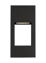 Studio Collection VC 8557793S-12 - Testa modern 2-light LED outdoor exterior small wall lantern in black finish with satin etched glass