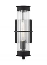 Studio Co. VC 8626701-12 - Alcona transitional 1-light outdoor exterior medium wall lantern in black finish with clear fluted g