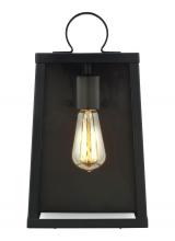 Studio Co. VC 8637101EN7-12 - Marinus modern 1-light LED outdoor exterior medium wall lantern sconce in black finish with clear gl