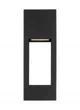 Studio Collection VC 8657793S-12 - Testa modern 2-light LED outdoor exterior medium wall lantern in black finish with satin etched glas