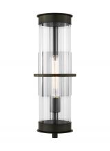 Studio Co. VC 8726701EN7-71 - Alcona transitional 1-light LED outdoor exterior large wall lantern in antique bronze finish with cl