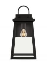Studio Collection VC 8748401-12 - Founders modern 1-light outdoor exterior large wall lantern sconce in black finish with clear glass