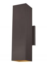 Studio Co. VC 8831702-10 - Pohl modern 2-light outdoor exterior Dark Sky compliant large wall lantern in bronze finish with alu