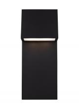 Studio Collection VC 8863393S-12 - Rocha modern 2-light LED outdoor extra-large wall lantern in black finish with satin-etched glass pa