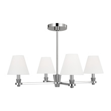 Studio Co. VC AC1114PN - Paisley transitional dimmable indoor medium 4-light chandelier in a polished nickel finish with whit