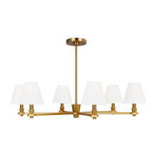 Studio Co. VC AC1126BBS - Paisley transitional dimmable indoor large 6-light chandelier in a burnished brass finish with white