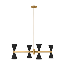 Studio Co. VC AEC1068MBK - Albertine mid-century modern 8-light indoor dimmable linear ceiling chandelier in midnight black fin