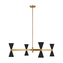 Studio Co. VC AEC1088MBK - Albertine mid-century modern 8-light indoor dimmable large ceiling chandelier in midnight black fini