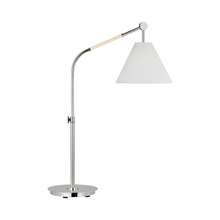 Studio Co. VC AET1041PN1 - Remy transitional 1-light LED large indoor task table lamp in polished nickel silver finish with whi