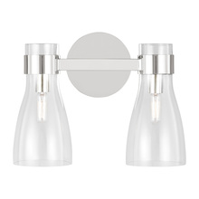 Studio Co. VC AEV1002PN - Moritz mid-century modern 2-light indoor dimmable bath vanity wall sconce in polished nickel silver