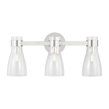 Studio Co. VC AEV1003PN - Moritz mid-century modern 3-light indoor dimmable bath vanity wall sconce in polished nickel silver