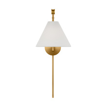 Studio Co. VC AEW1021BBS - Remy transitional 1-light indoor dimmable medium wall sconce in burnished brass gold finish with whi