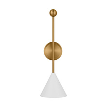 Studio Co. VC AEW1051MWTBBS - Cosmo mid-century modern 1-light indoor dimmable large bath vanity wall sconce in burnished brass go