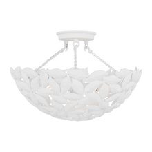 Studio Co. VC AF1173TXW - Kelan traditional dimmable indoor 3-light semi flush mount in a textured white finish with textured