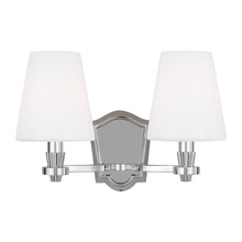 Studio Co. VC AV1002PN - Paisley transitional dimmable indoor 2-light vanity bath fixture in a polished nickel finish with mi