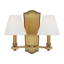 Studio Co. VC AW1112BBS - Paisley transitional dimmable indoor 2-light wall sconce fixture in a burnished brass finish with wh