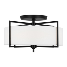 Studio Co. VC CF1113AI - Perno midcentury 3-light indoor dimmable large ceiling semi-flush mount in aged iron grey finish wit