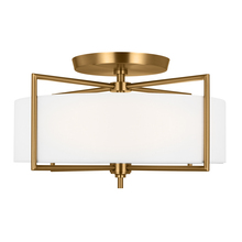 Studio Co. VC CF1113BBS - Perno midcentury 3-light indoor dimmable large ceiling semi-flush mount in burnished brass gold fini