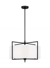 Studio Co. VC CP1394AI - Perno midcentury 4-light indoor dimmable medium hanging shade ceiling pendant in aged iron grey fini