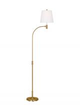 Visual Comfort & Co. Studio Collection CT1241BBS1 - Belmont casual 1-light indoor extra large task floor lamp in burnished brass gold finish with white 