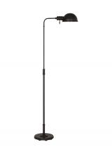 Visual Comfort & Co. Studio Collection CT1251AI1 - Belmont casual 1-light indoor large task floor lamp in aged iron finish with aged iron steel shade