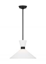 Studio Co. VC DJP1091MBK - Belcarra Modern 1-Light Medium Single Pendant Ceiling Light in Midnight Black Finish