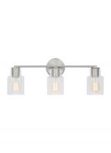 Studio Co. VC DJV1003BS - Sayward Transitional 3-Light Bath Vanity Wall Sconce in Brushed Steel Silver Finish