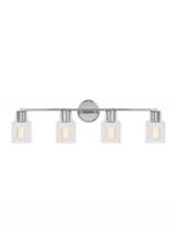 Studio Co. VC DJV1004CH - Sayward Transitional 4-Light Bath Vanity Wall Sconce in Chrome Finish With Clear Glass Shades