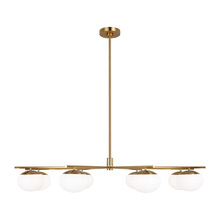 Studio Co. VC EC1258BBS - Lune modern extra large indoor dimmable eight light chandelier in a burnished brass finish and milk