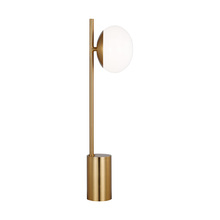Studio Co. VC ET1461BBS2 - Lune mid-century indoor dimmable 1-light table lamp in a burnished brass finish with a milk white gl