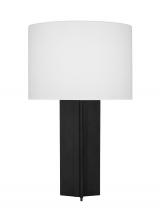 Studio Co. VC ET1491AI1 - Bennett casual 1-light LED medium table lamp in aged iron grey finish with white linen fabric shade