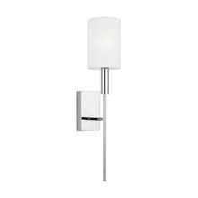 Studio Co. VC EW1161PN - Brianna contemporary indoor dimmable 1-light tail sconce in a polished nickel finish with a white li
