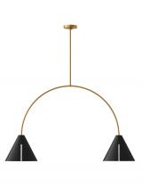 Studio Co. VC KC1102MBKBBS-L1 - Cambre modern 2-light integrated LED indoor dimmable large linear ceiling chandelier in burnished br