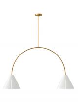 Studio Co. VC KC1102MWTBBS-L1 - Cambre modern 2-light integrated LED indoor dimmable large linear ceiling chandelier in burnished br