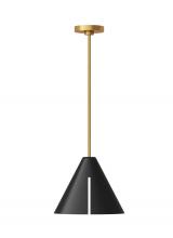 Studio Co. VC KP1131MBKBBS-L1 - Cambre modern 1-light integrated LED indoor dimmable medium ceiling hanging pendant in burnished bra