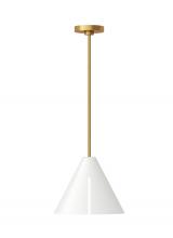 Studio Co. VC KP1131MWTBBS-L1 - Cambre modern 1-light integrated LED indoor dimmable medium ceiling hanging pendant in burnished bra
