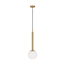 Studio Co. VC KP1141BBS - Nodes contemporary 1-light indoor dimmable large ceiling hanging pendant in burnished brass gold fin