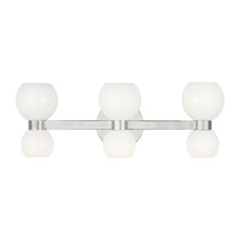 Studio Co. VC KSV1006PNMG - Londyn Mid-century modern indoor dimmable 6-light vanity fixture in a polished nickel finish with mi