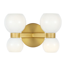 Studio Co. VC KSW1034BBSMG - Londyn modern indoor dimmable double sconce wall fixture in a burnished brass finish with milk white